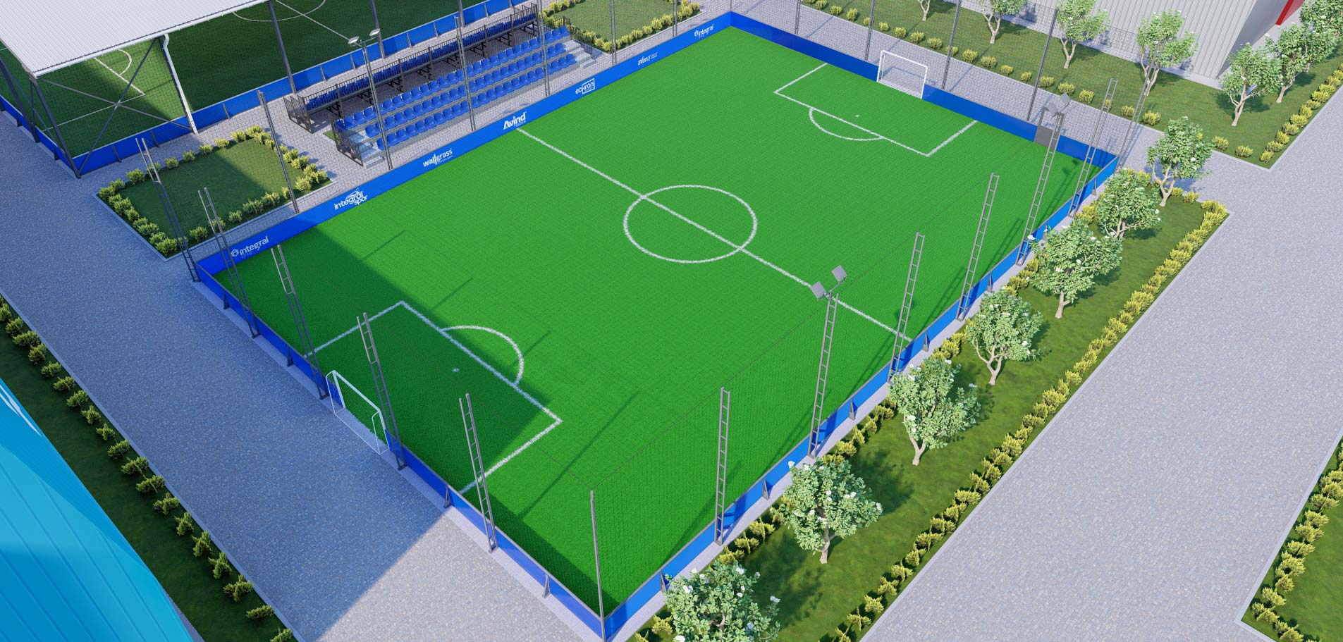 Mini terrain de football extérieur