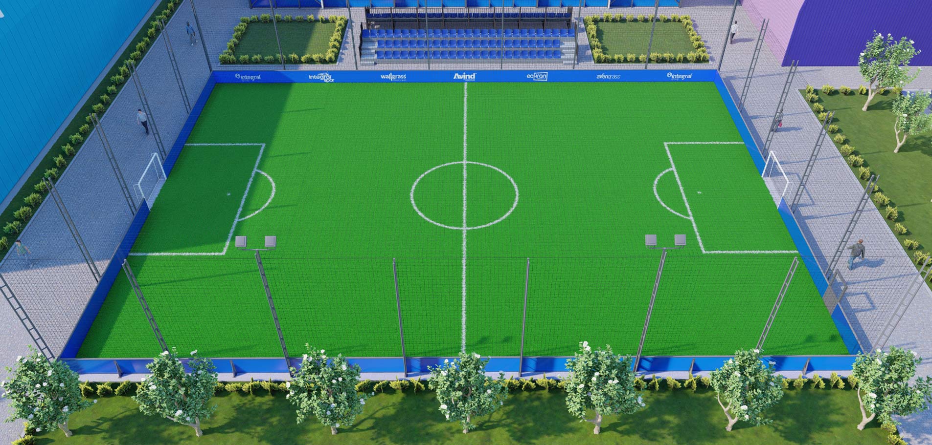 Mini terrain de football extérieur