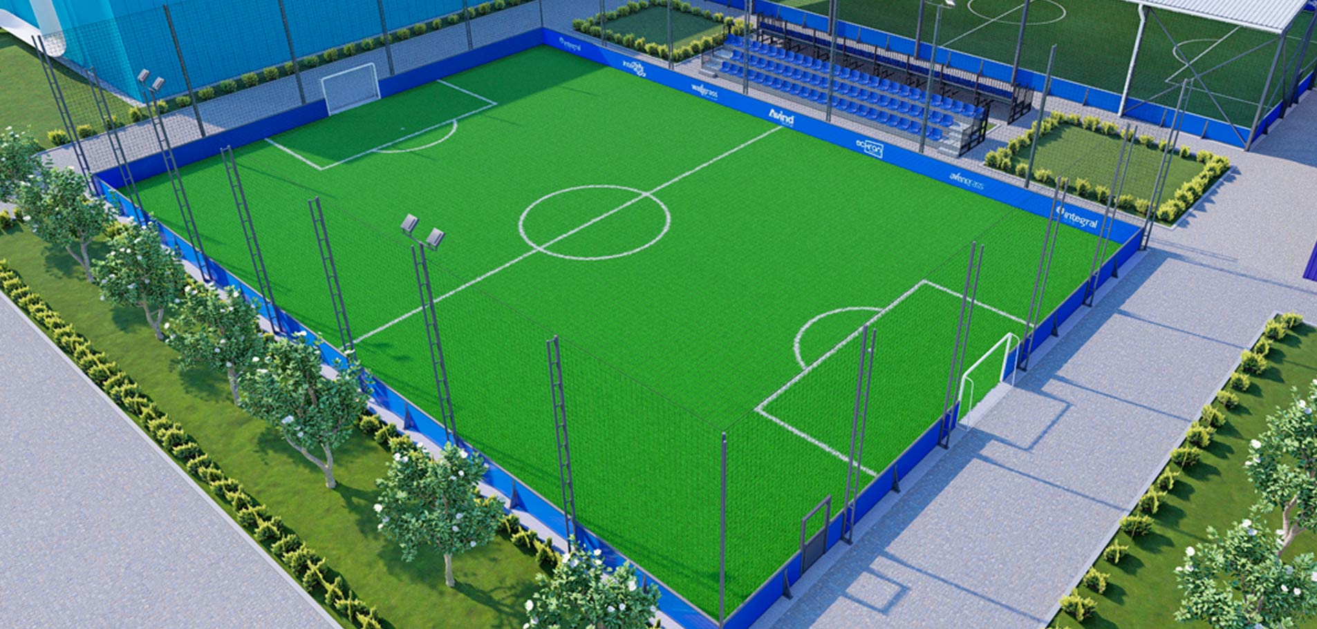 Mini terrain de football extérieur