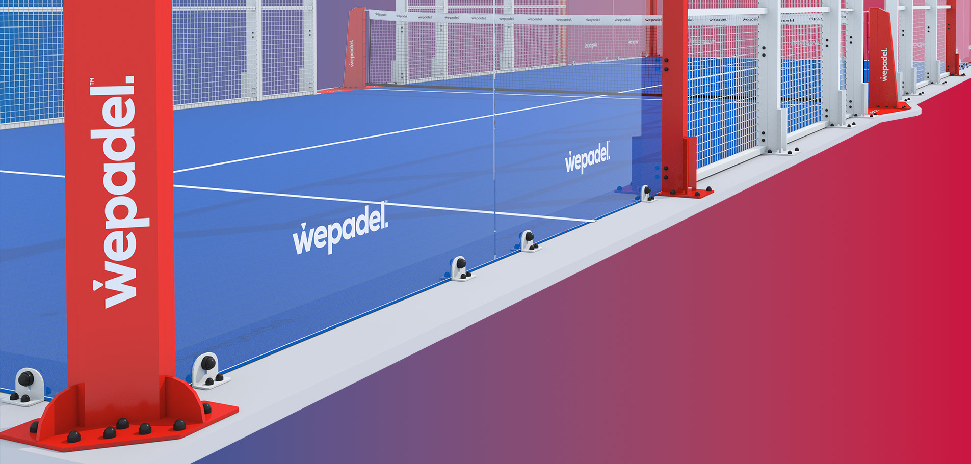 Terrain de padel panoramique simple 2